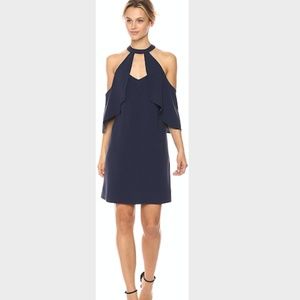 BCBG Duran Woven Cold Shoulder Dress